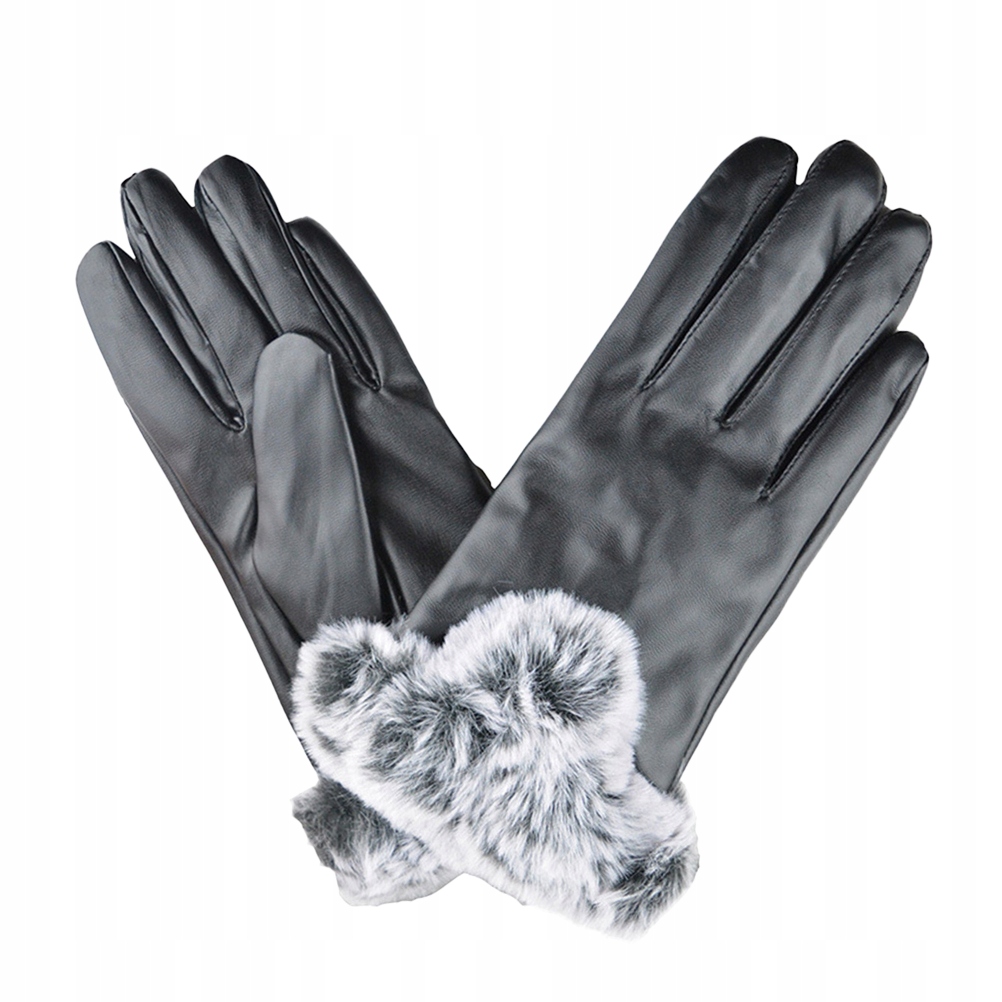 1Pair Black Winter Sports Gloves Thicken Warm Touchscreen Outdoor