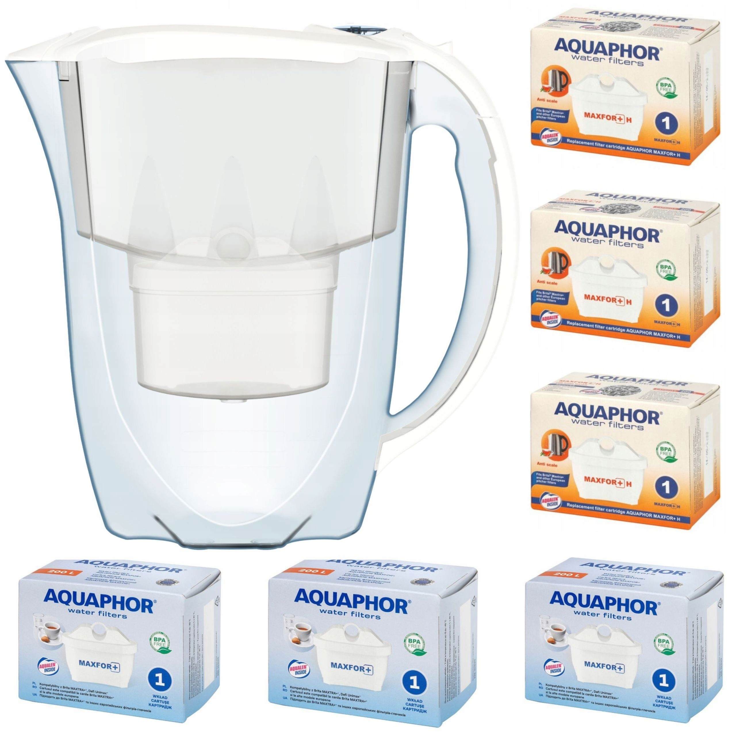 Dzbanek filtrujący Aquaphor Amethyst 2,8 l 6 wkładów (3 3H), biały
