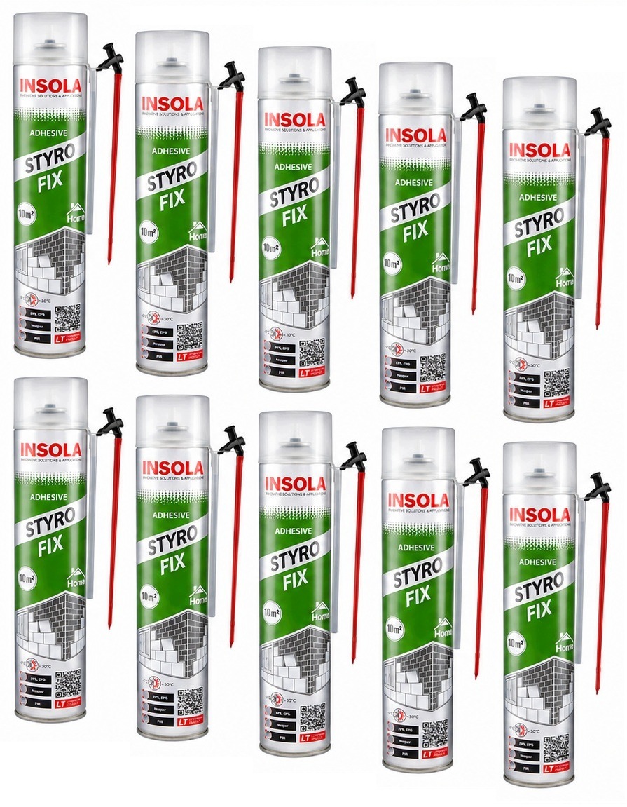 Lepidlo Na Polystyren Pěnové lepidlo Insola Styro Fix 10 kusů pro Eps Xps Silné