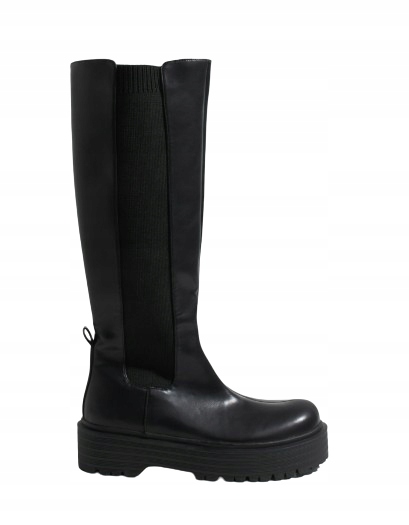 Nelly Dámské Vysoké Černé Kozačky Na Plochém Podpatku 41 Km