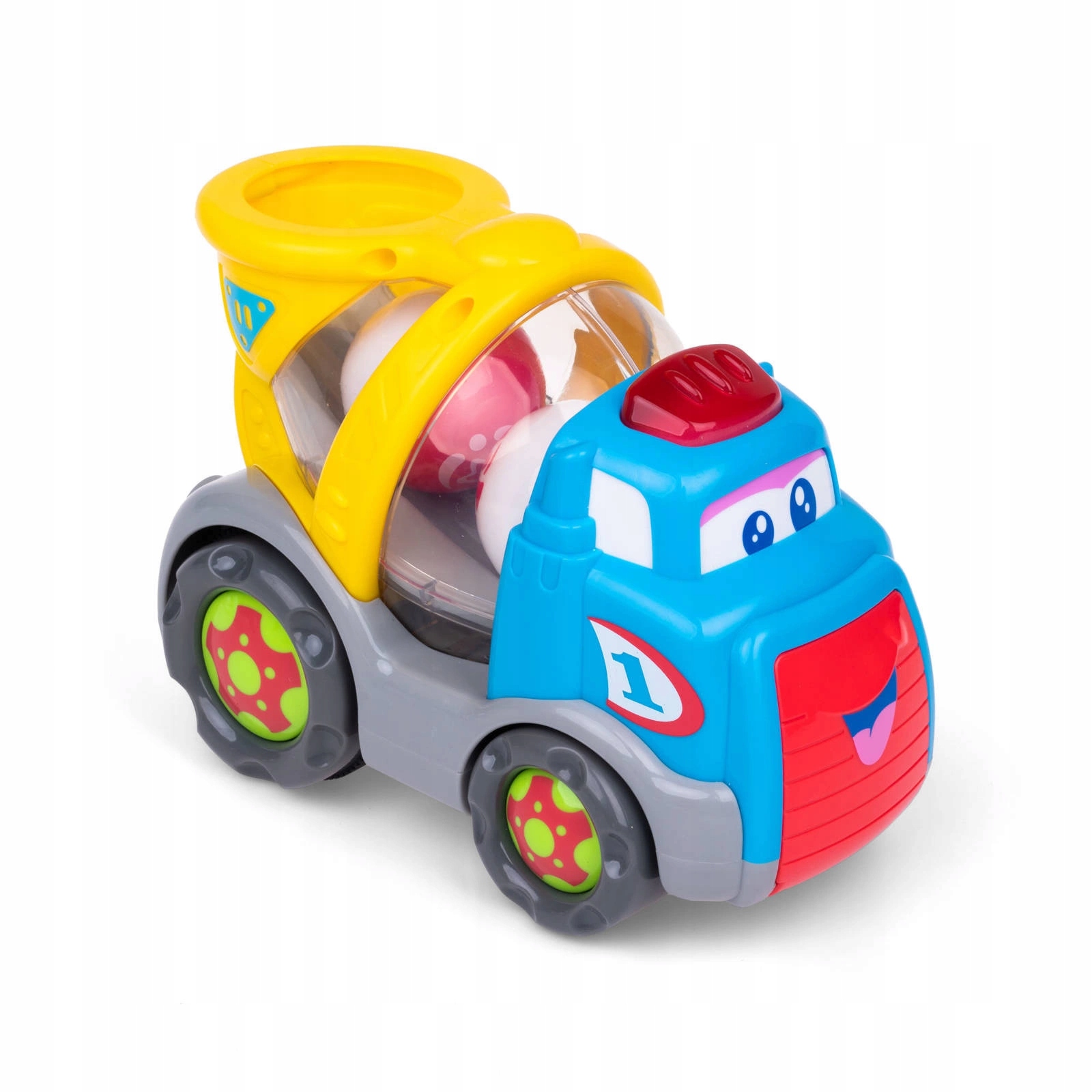 Piłeczkowy Benio betoniarka, Zabawki interaktywne śpiewający pojazd, Dumel Materiał plastik