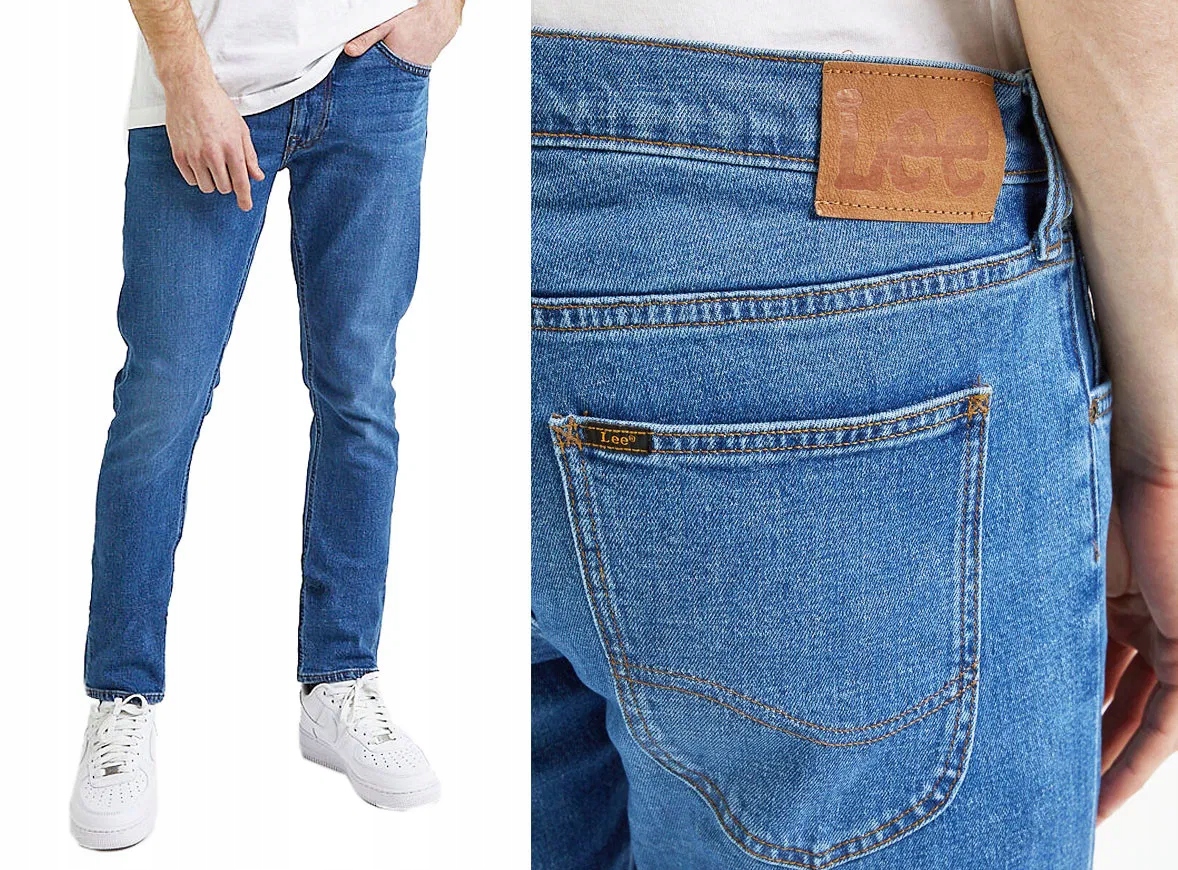 Lee Luke kalhoty džínové slim tapered Zip Fly Modré W33 L34