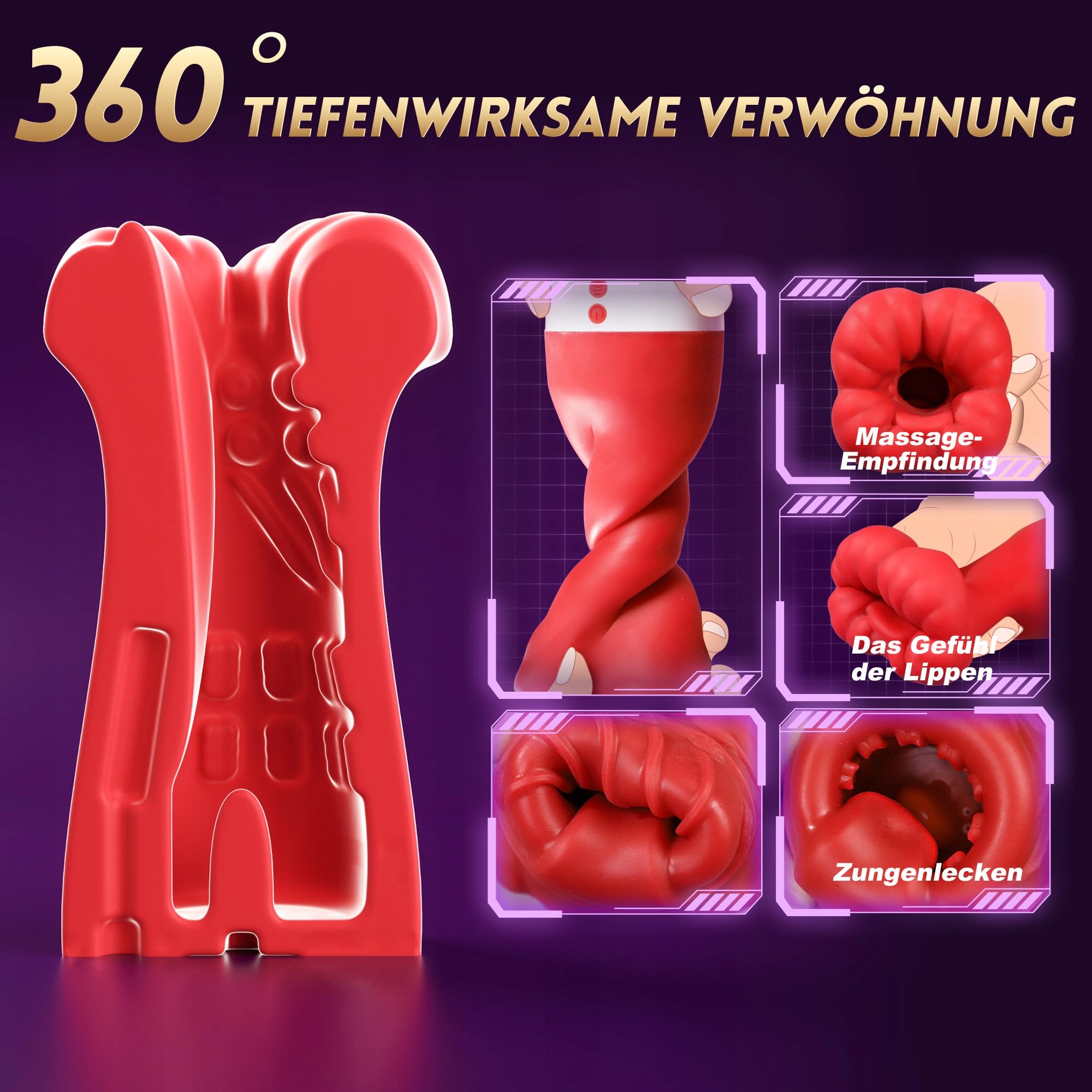 Masturbator Męski Elektryczny 10 Wibracji 10 Lizań 4 Ssania PANGPANGMI — miniatura 6