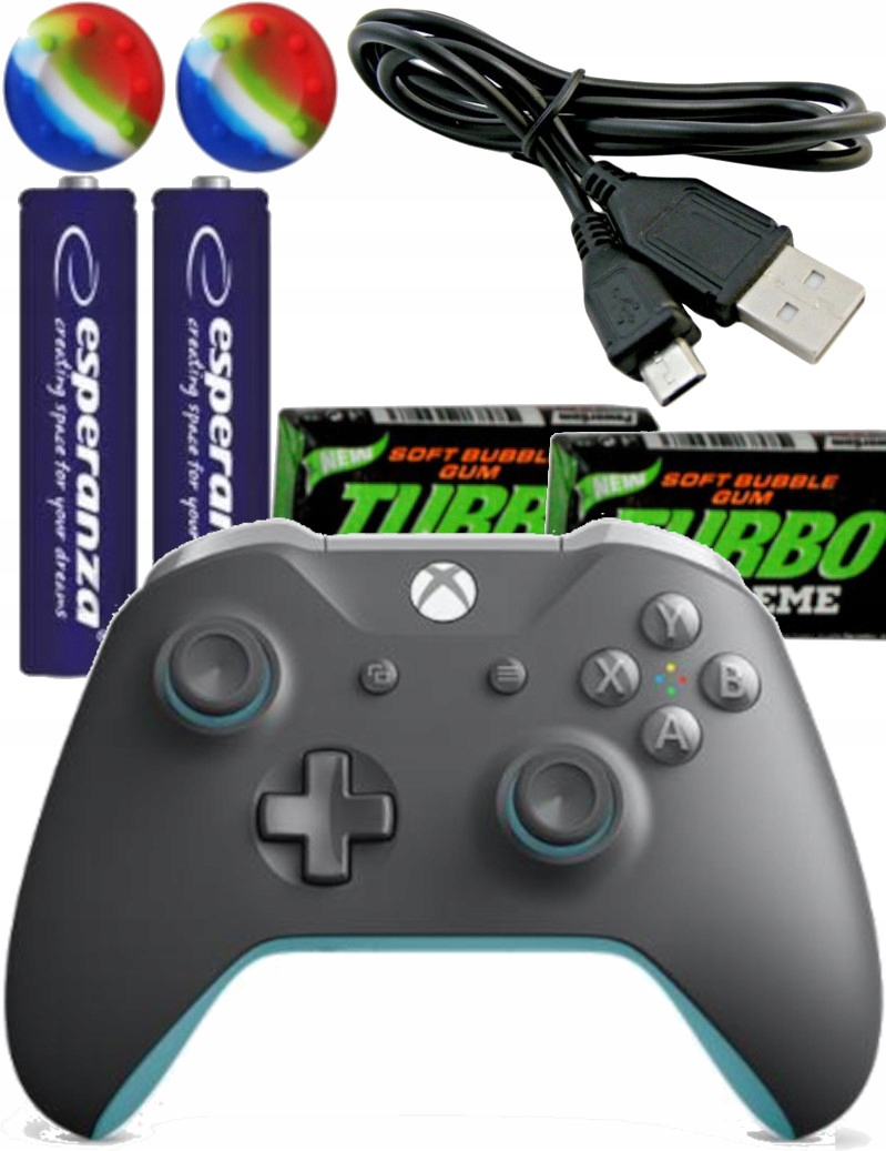ORYGINALNY BEZPRZEWODOWY PAD XBOX ONE SERIES PC SZARY BŁĘKITNY XONE 1708