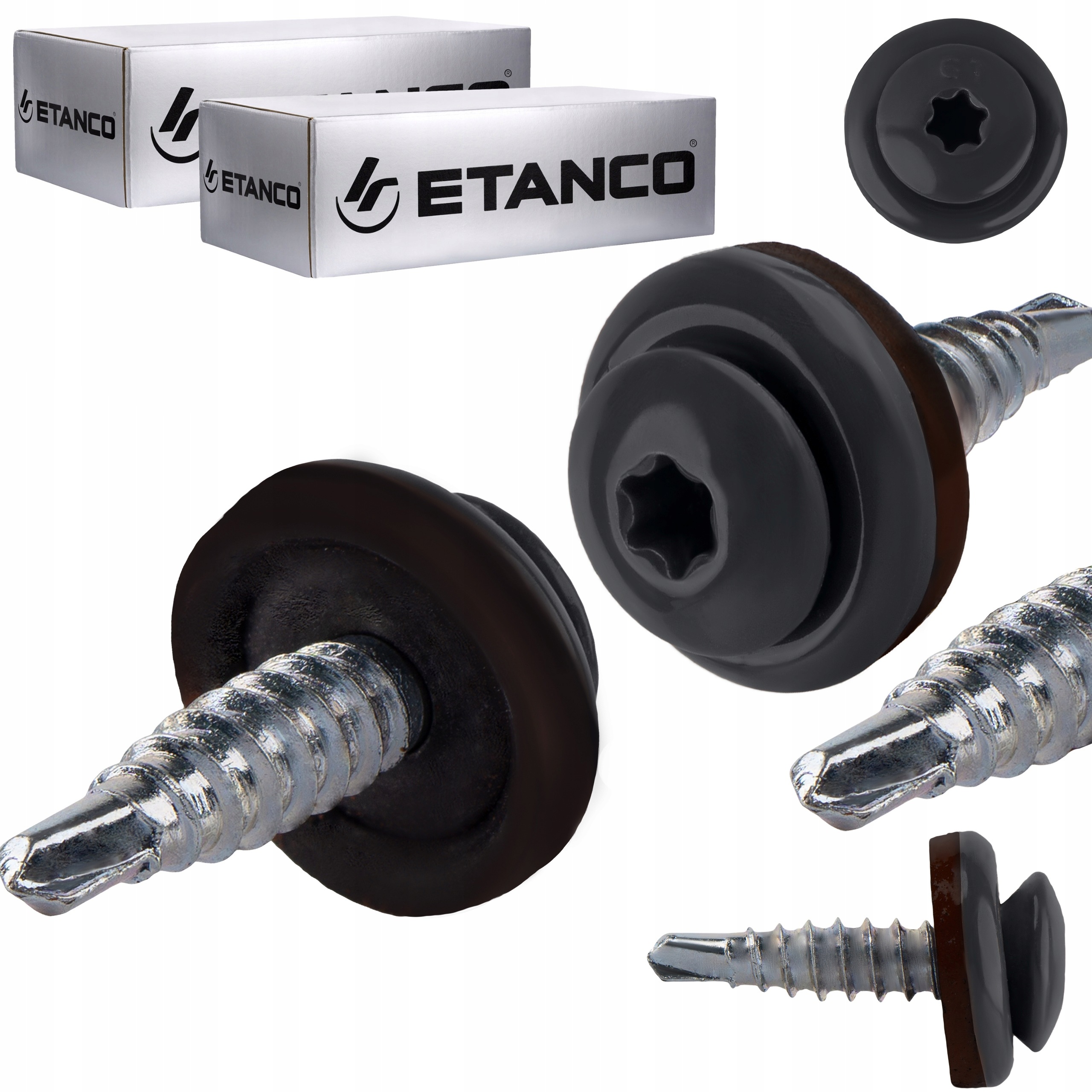 Farmářské vruty Torx 4,8x20 mm Ral 7016 500 ks do plechu Etanco Gtf 02P