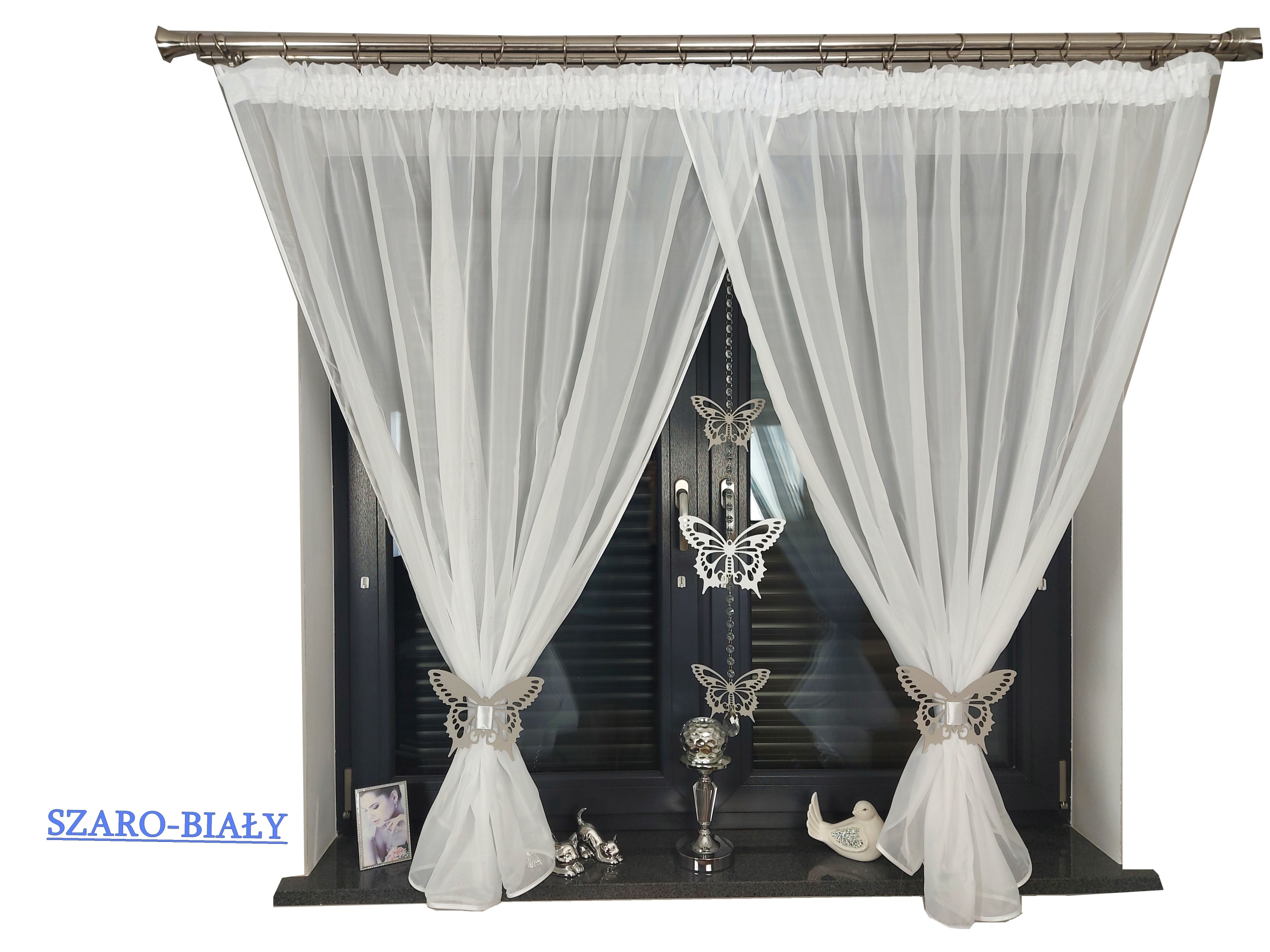 FIRANA GOTOWA AŻUR OZDOBA MOTYL KOMPLET Z ZAWIESZKĄ 200x220 KRYSZTAŁEK Marka inna marka