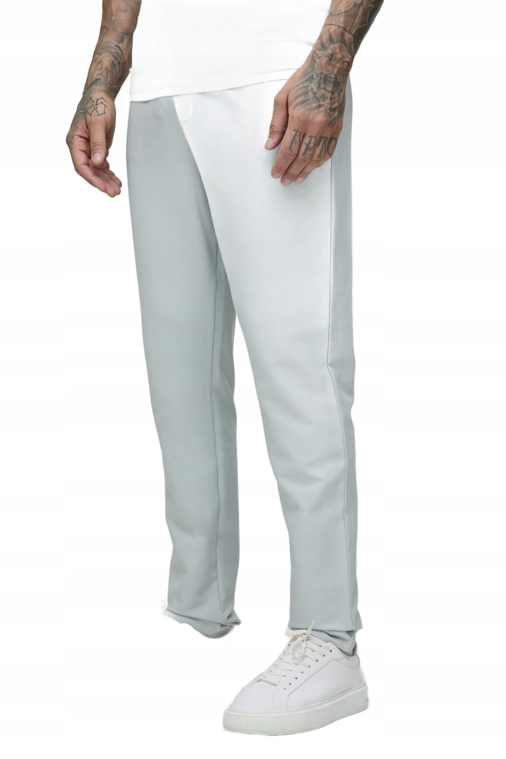 Boohooman Pánské Kalhoty Casual Rovné Dlouhé Světle Šedé S Z3A