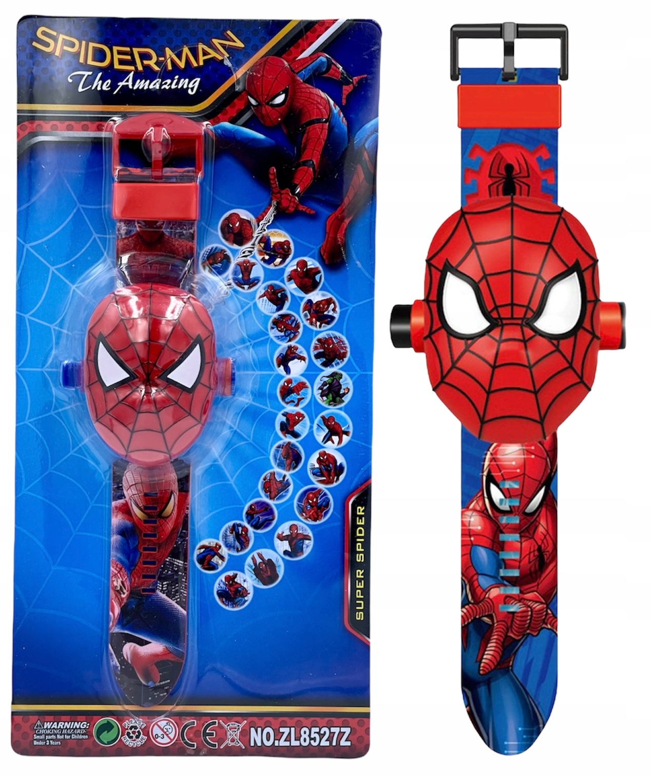 ZEGAREK SPIDERMAN 3D Z PROJEKTOREM RZUTNIK PAJĄK