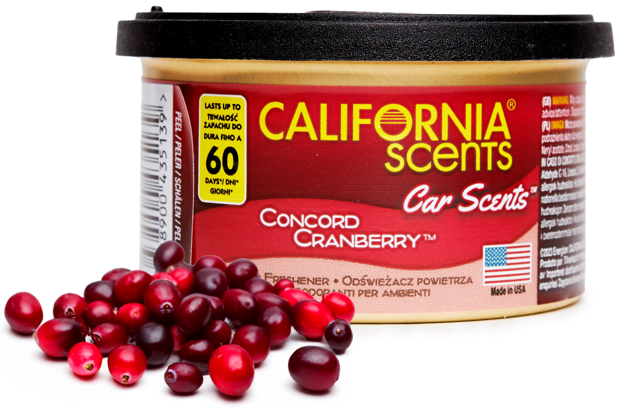 California Scents Concord Cranberry Zapach Samochodowy Żurawin Puszka