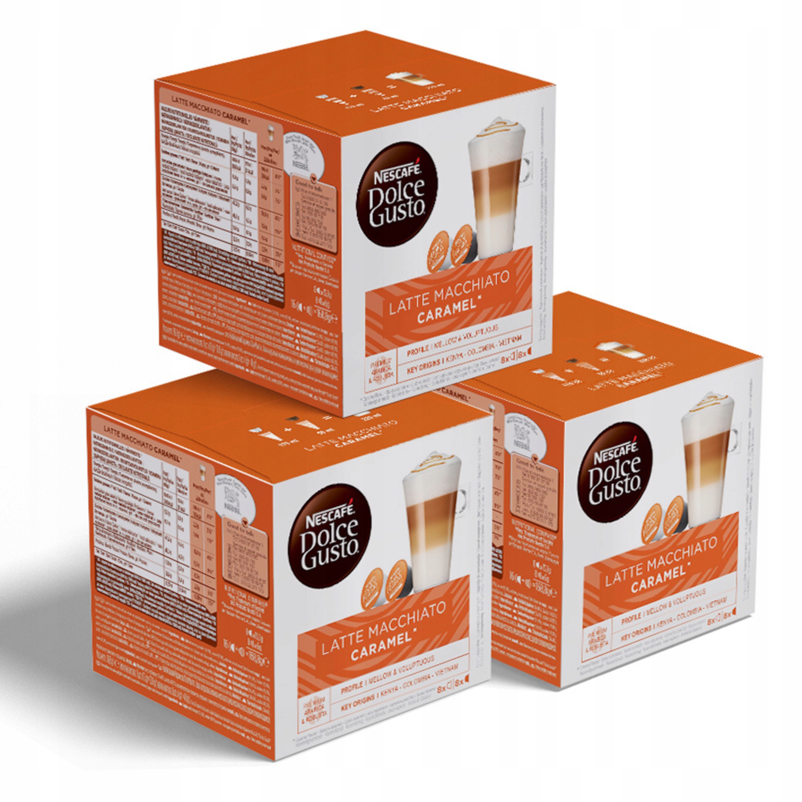 Levně Káva v kapslích Nescafe Dolce Gusto Caramel Latte Macchiato 3 x 8+8 ks