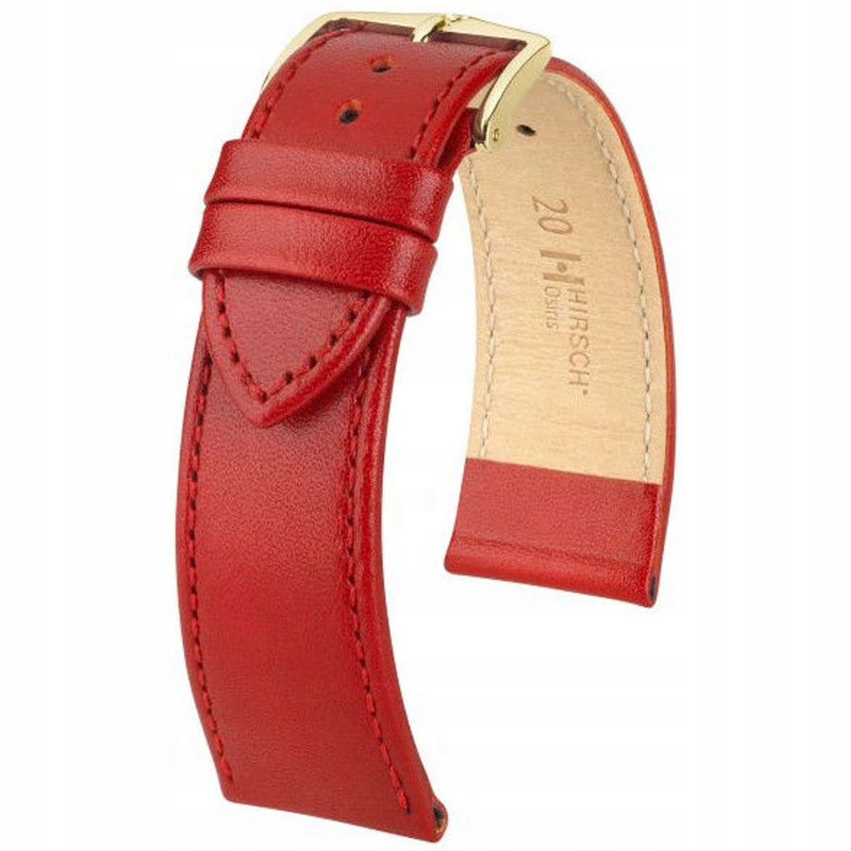 Červený kožený opasek 14 mm Hirsch Osiris 03475120-1-14 (M)