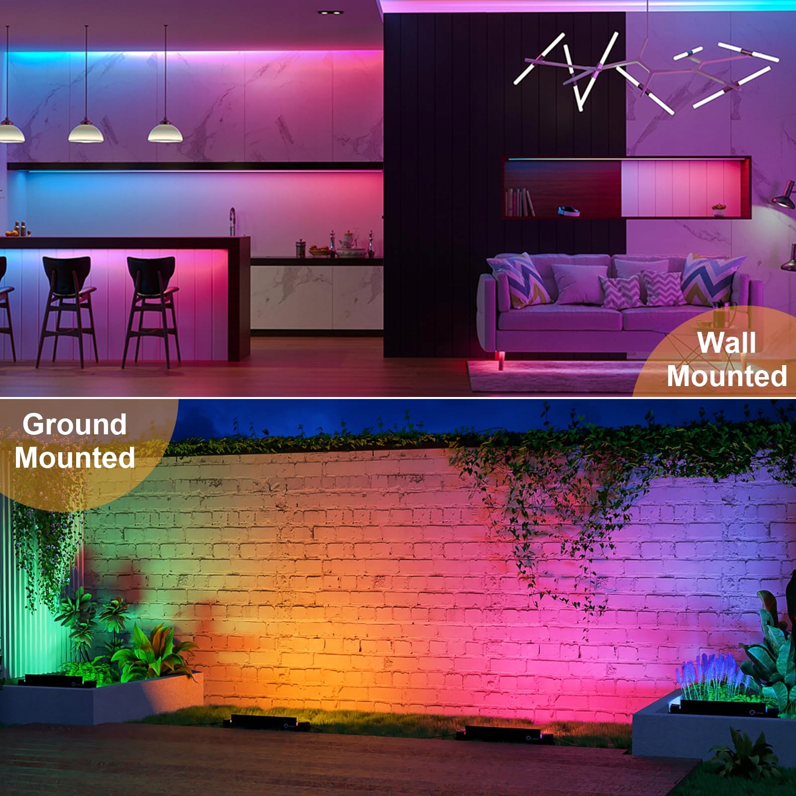 Reflektor RGB Z Pilotem App Na Zewnątrz Wodoodporny 50W IP66 INDMIRD — miniatura 6