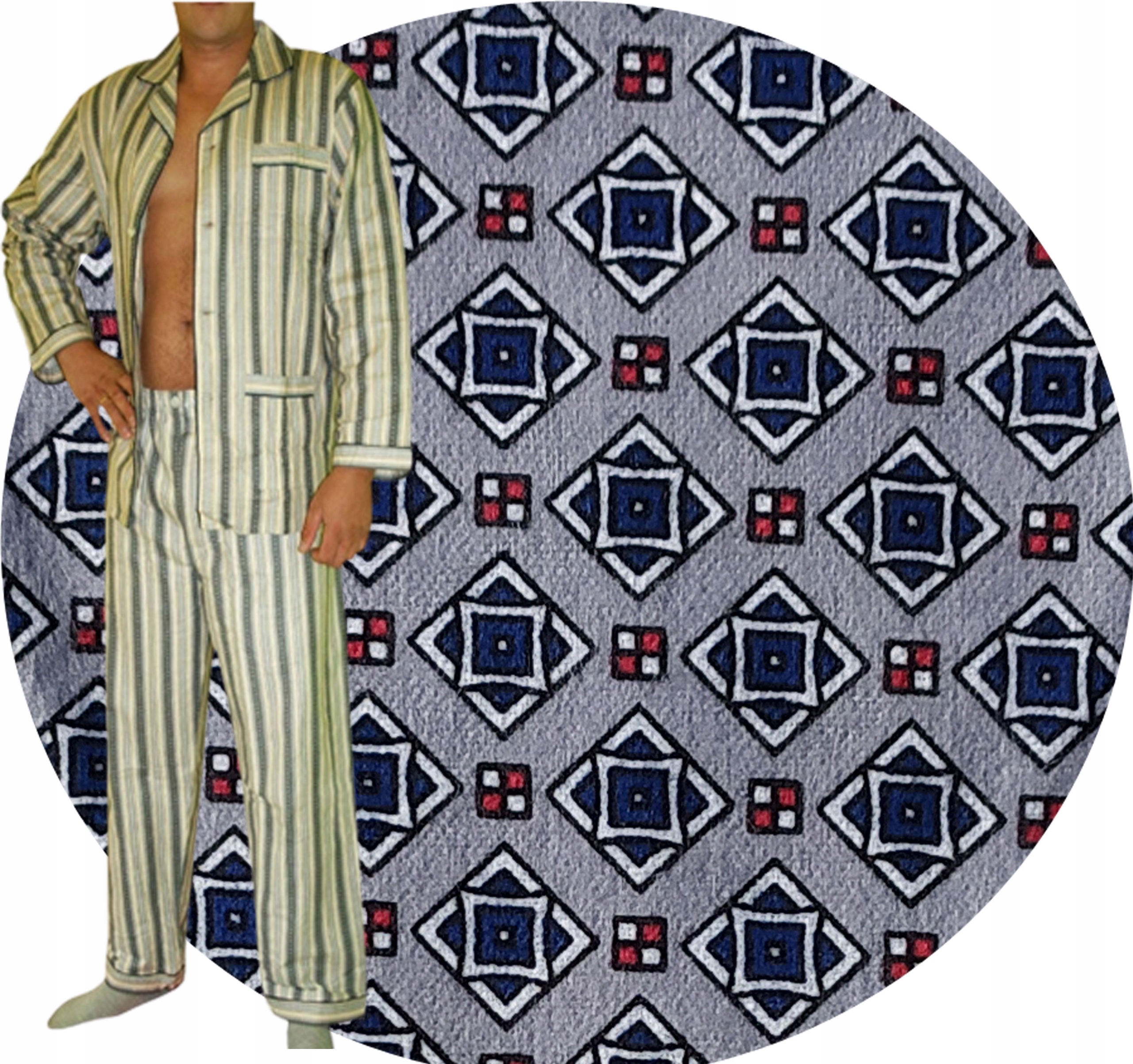 Elegancka Piżama Męska ROZPINANA flanelowa r L