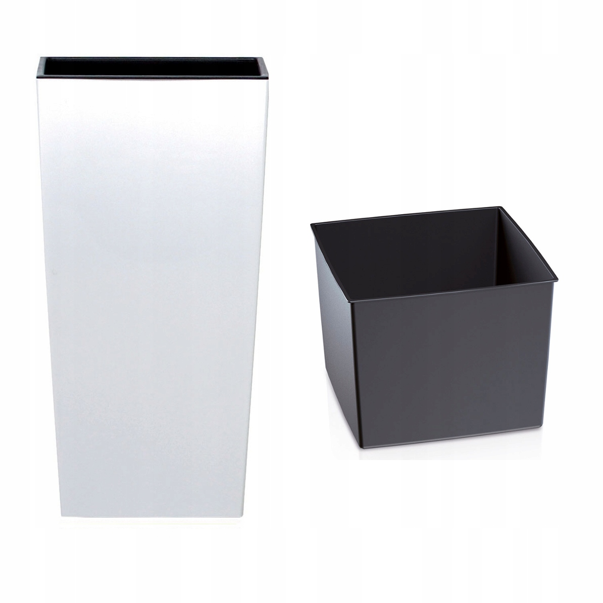 Vysoký Kvetináč, Štvorcový Kvetináč Na Balkón, Do Záhrady, Domu, Biely Vložka