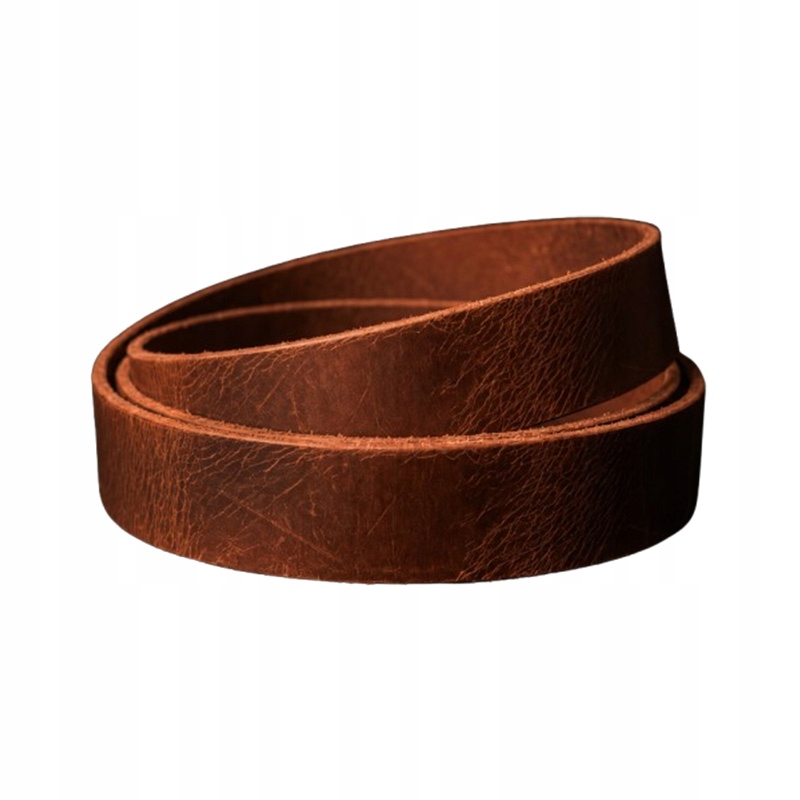 Pásek z kůže Buffalo – Handwax – 3,5-4 mm, 140 Cm, 38 mm – Koňak