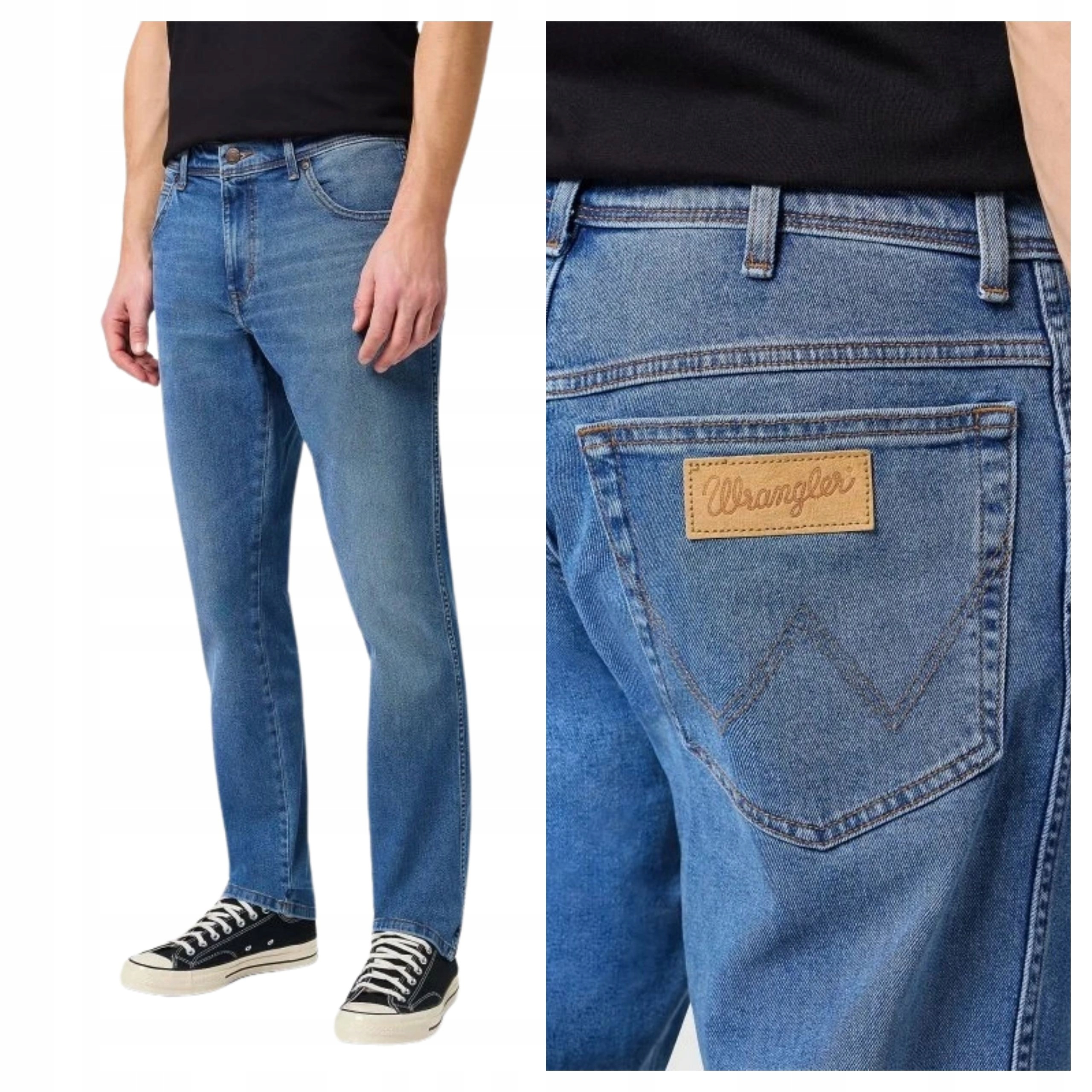 Pánské kalhoty Wrangler Texas Slim Jeans Modré Přiléhavé W32 L32