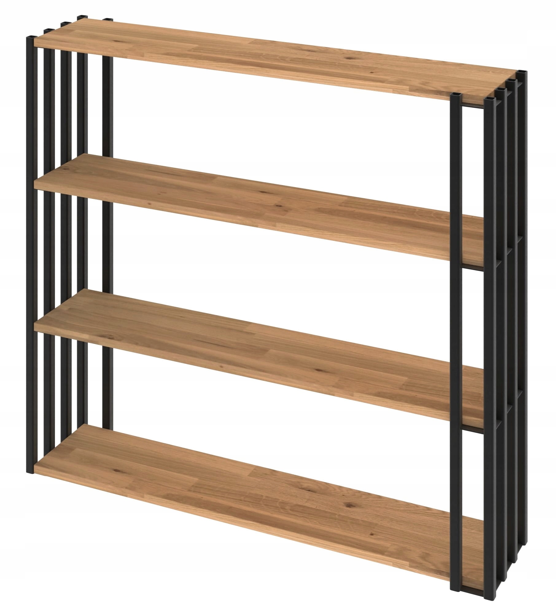 Regál na knihy z kovu a dubového dřeva Malaga Loft 92x144x20 cm D4