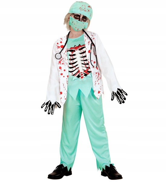 Strój Straszny Mały Doktor Zombie Lekarz Horror Przebranie Halloween 158