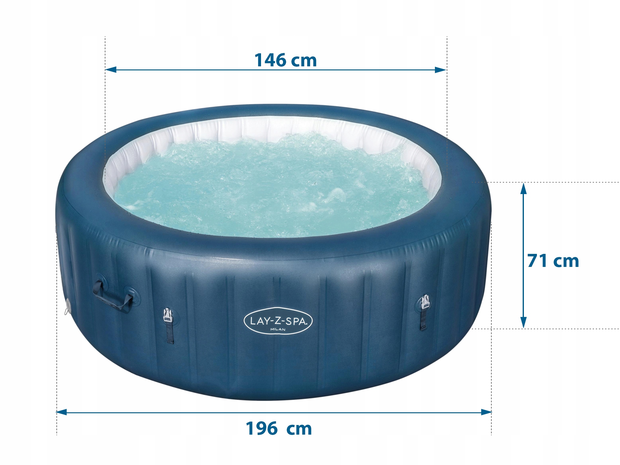 SPA DMUCHANE JACUZZI HYDROMASAŻ Milan 6os Bestway Szerokość 216 cm