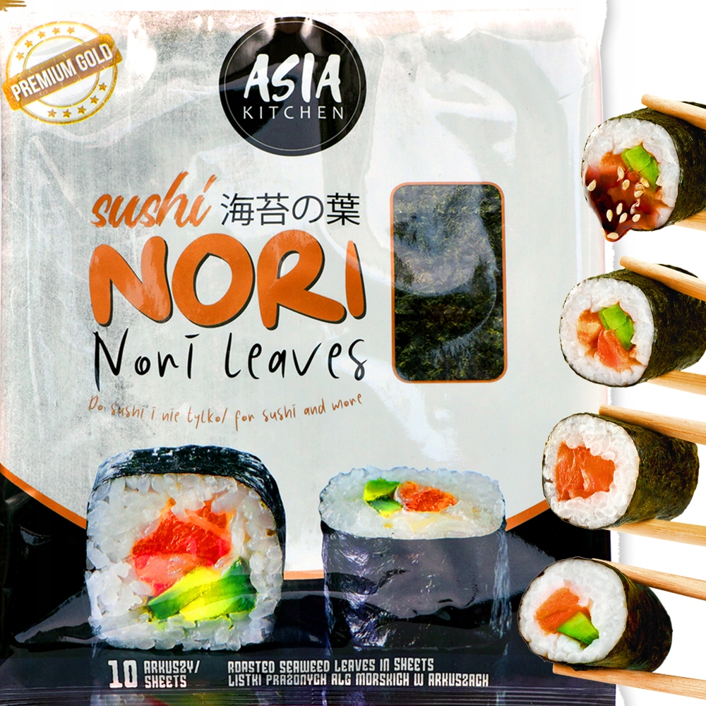 

Wodorosty Nori Algi do Sushi 10 szt Premium Gold