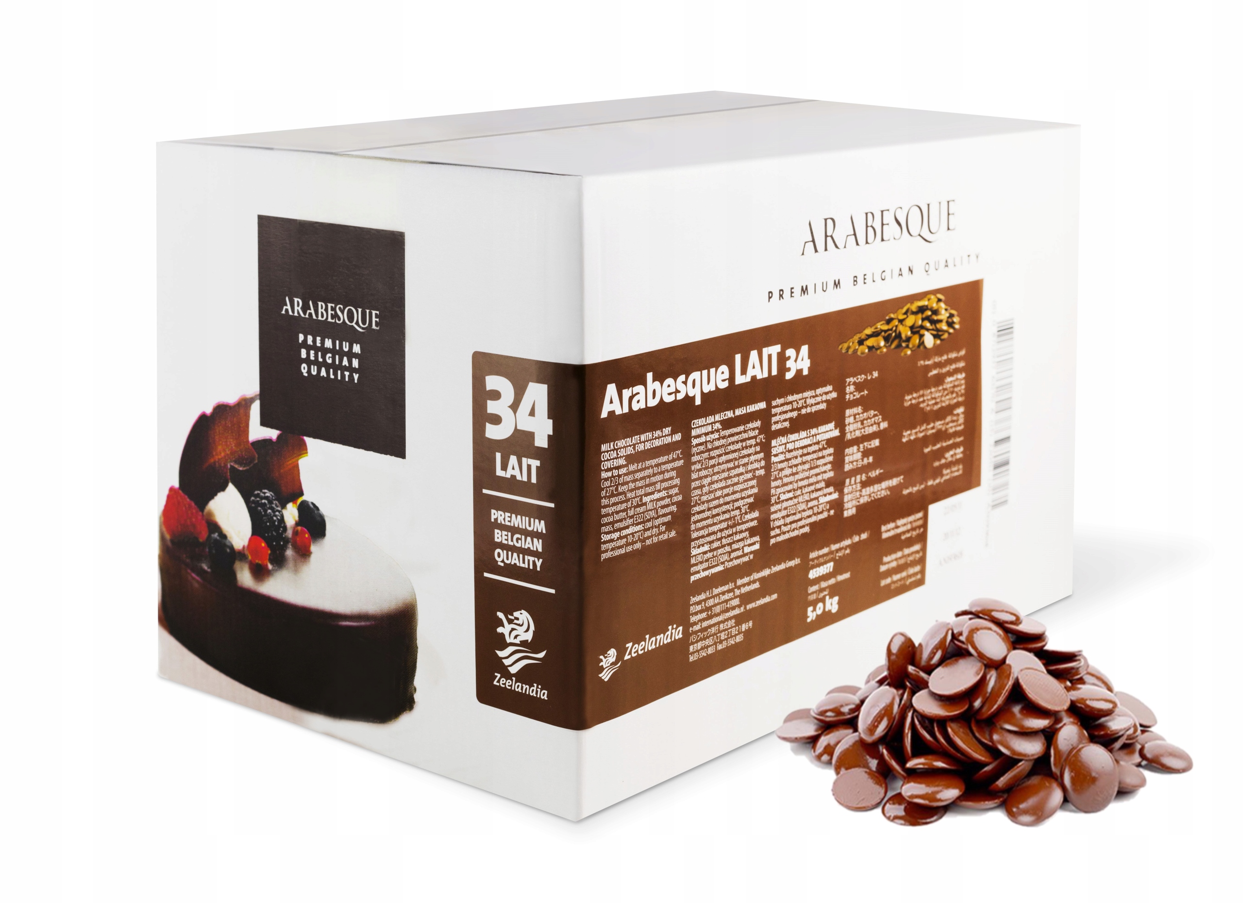 Arabesque Lait 34 czekolada mleczna 34% 5kg fondue