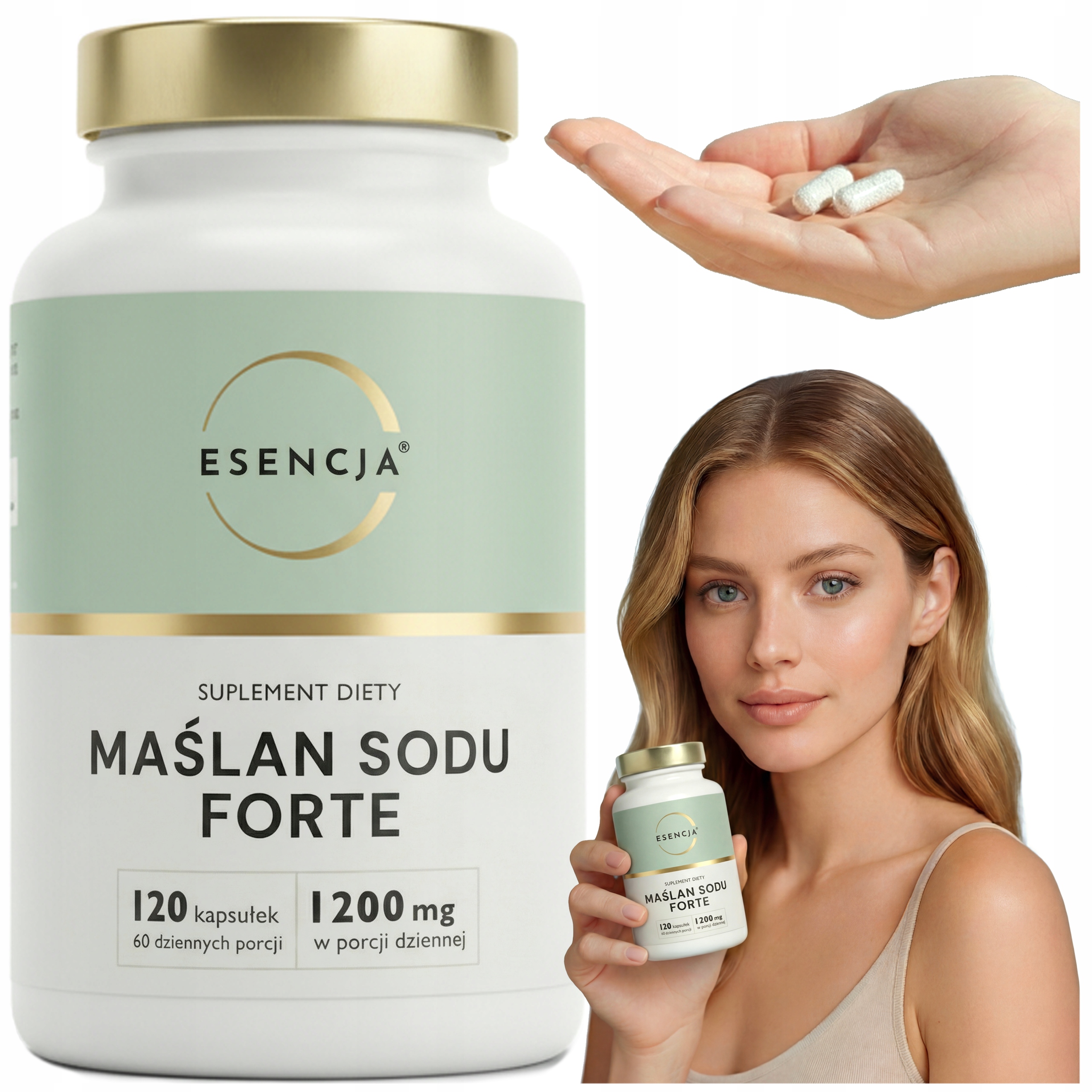 MAŚLAN SODU FORTE ESENCJA 1200 mg Kwas Masłowy 120 kaps.