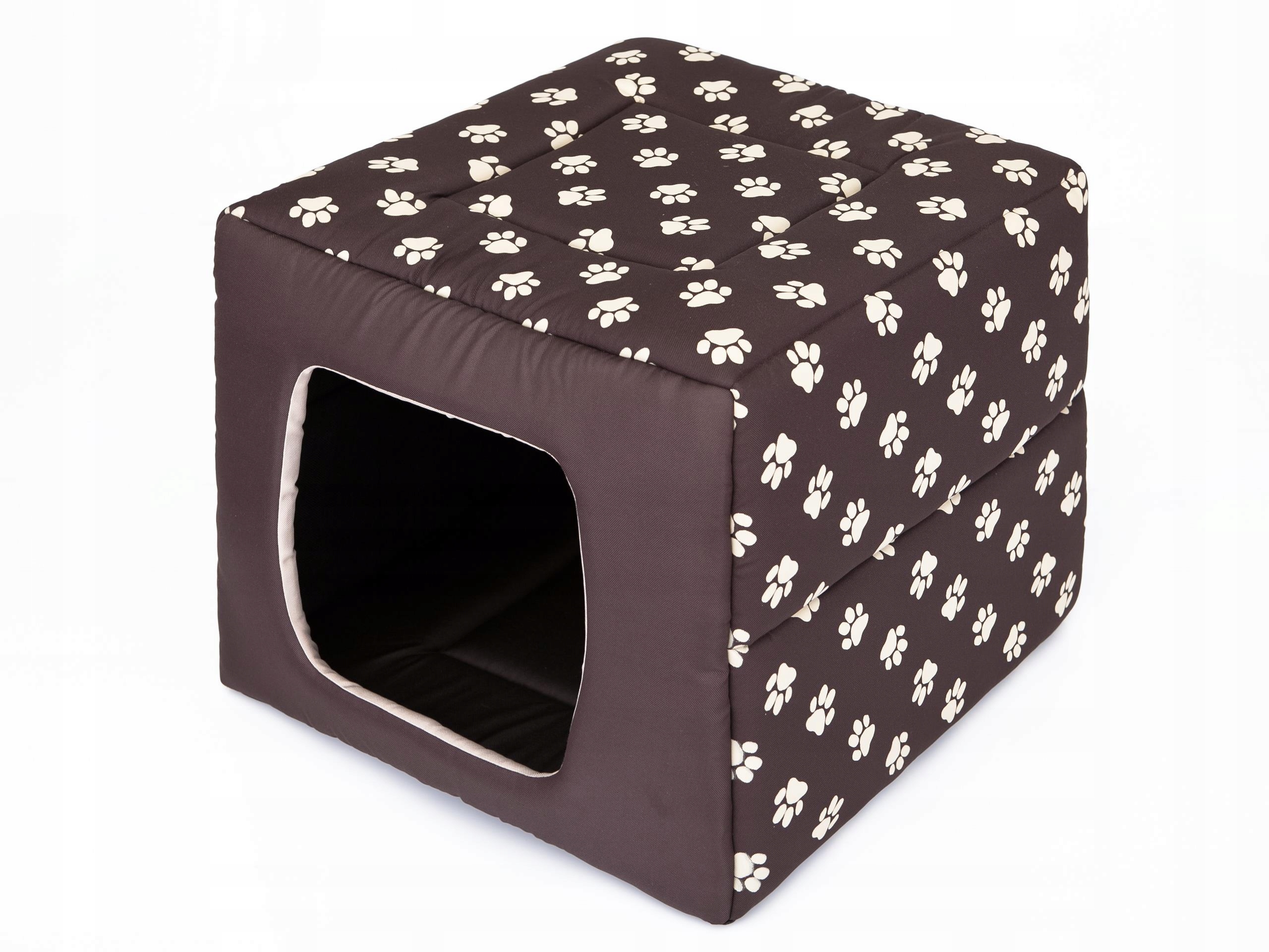 Pelíšek a bouda 2v1, obdélníkové pelíšek pro psa se stříškou 55x55 cm