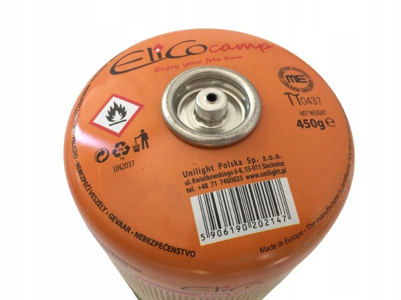 KARTUSZ GAZOWY 780ML GWINT 7/16 PROPAN-BUTAN ELICO Marka Elico Camp