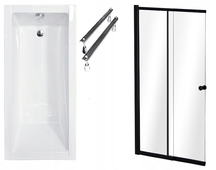 Wanna 170x70 Modern z parawanem 100x150 do zabudowania plytkami