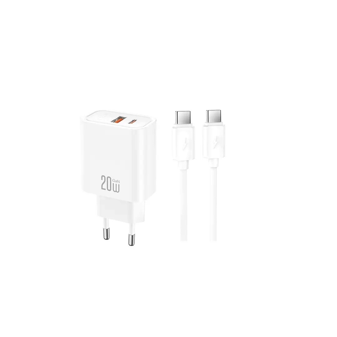 Xo ładowarka sieciowa CE42 Pd 30W 1x Usb- C 1x Usb biała kabel Usb- C C