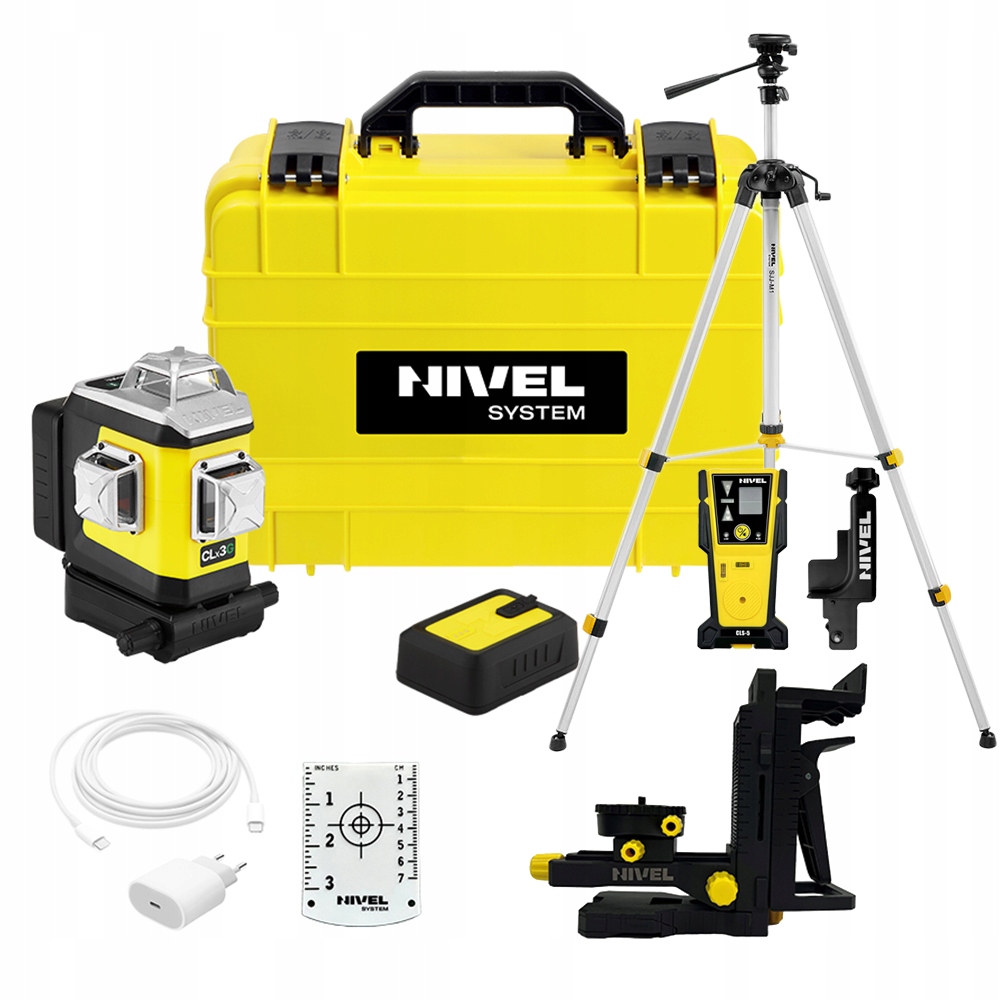 Nivel System Laser Krzyżowy Zielony CLx3G 3x360 +statyw+ czujnik CLS-5