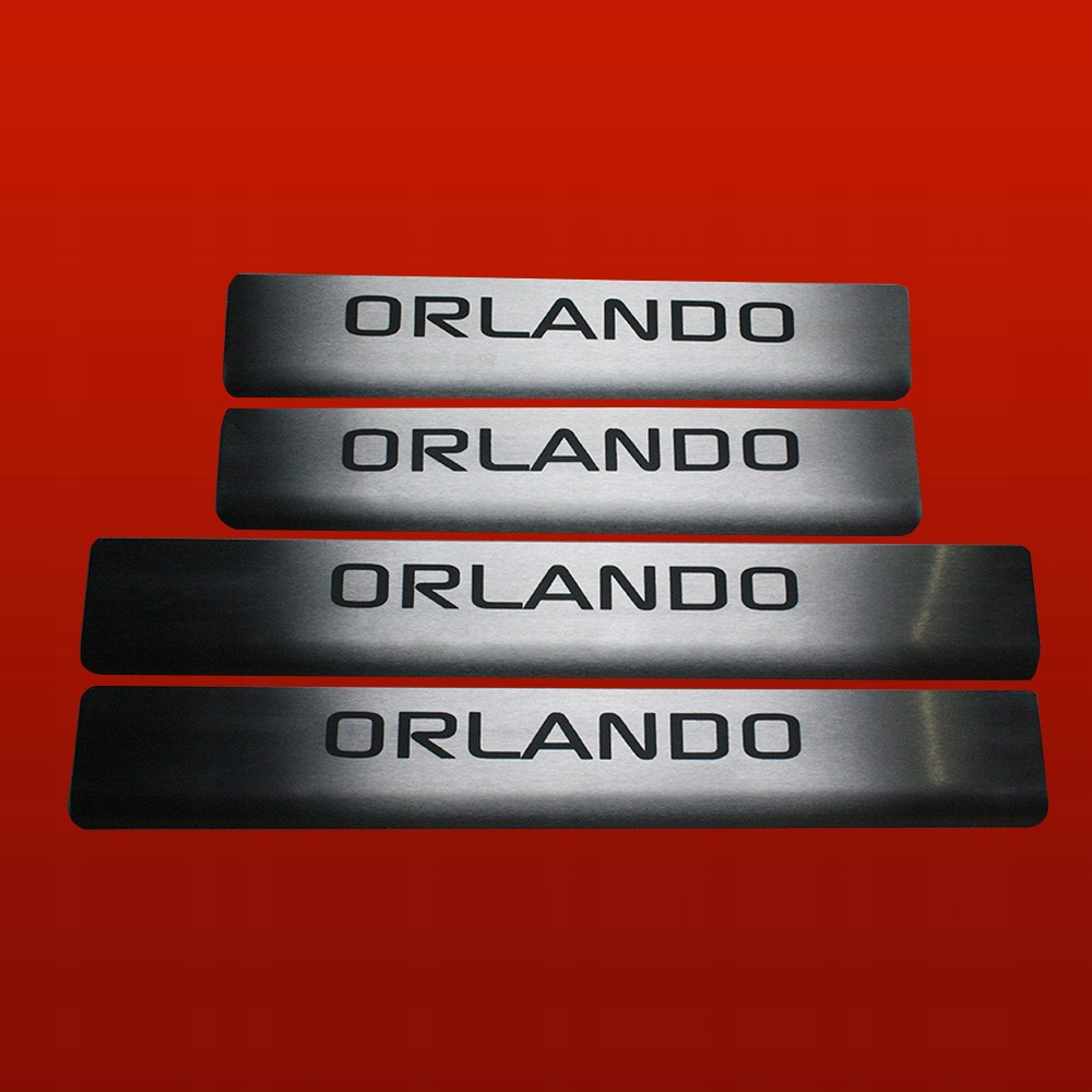 CHEVROLET ORLANDO Listwy progowe ze stali nierdzewnej 304, czarne, matowe n Stan opakowania oryginalne