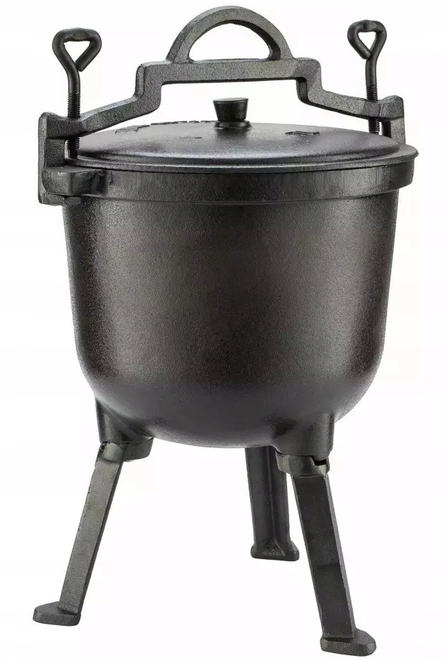 Kociołek Myśliwski 10 Żeliwny Garnek na Ognisko Bez Emali