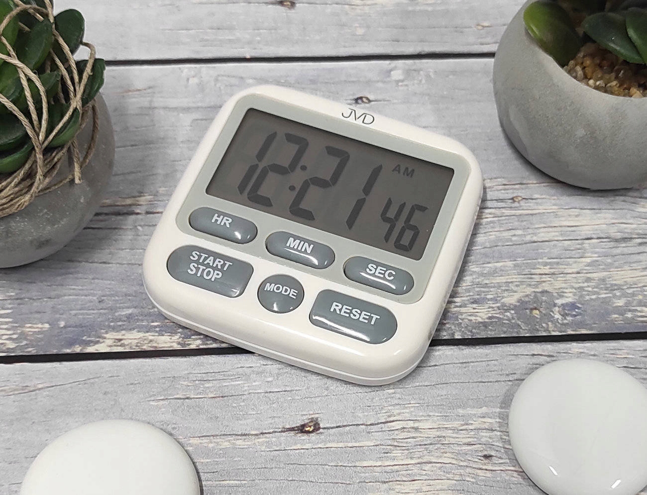 MINUTNIK JVD DM82 DWA TIMERY MAGNES Kolor biały