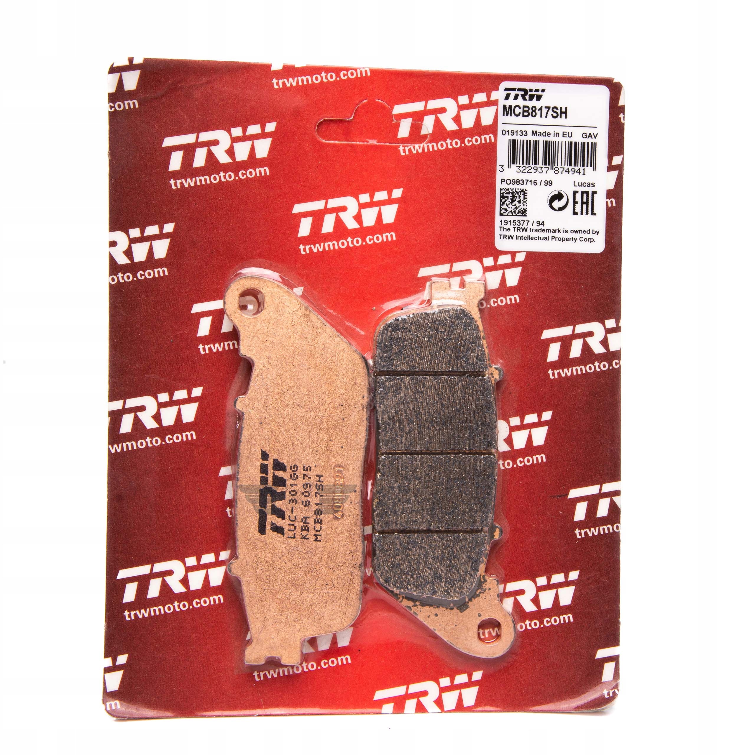 MCB817SH - ТОРМОЗНЫЕ КОЛОДКИ TRW HONDA CB 1000 R 09-14 ЗАДНИЕ