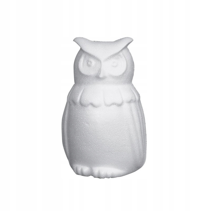 Figurka z polystyrenu pro zdobení Flitry Dec Sova Polystyrenová 150MM Pěkná