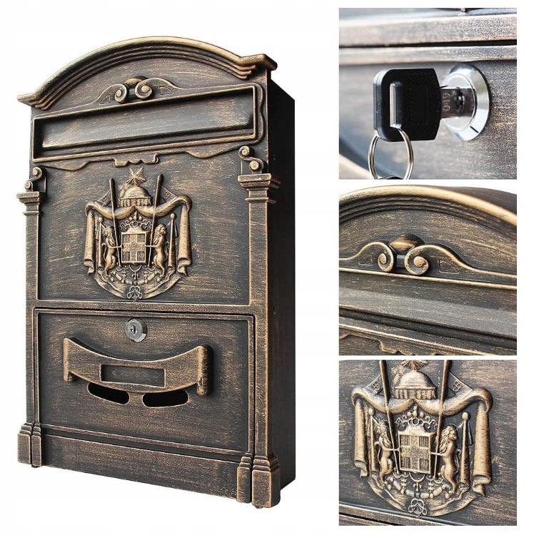 Poštovní Schránka Retro Velká Poštovní Patina Elegantní Nerezová