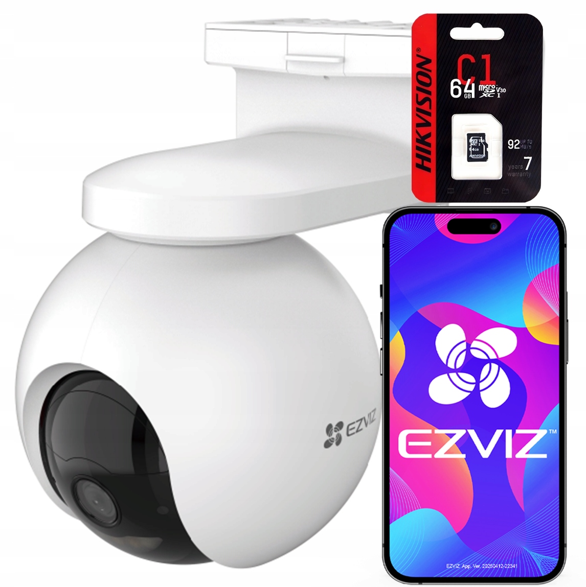 Bezdrôtová WiFi kamera Ezviz CB8 3MP s Ai detekciou Sd karta 64GB