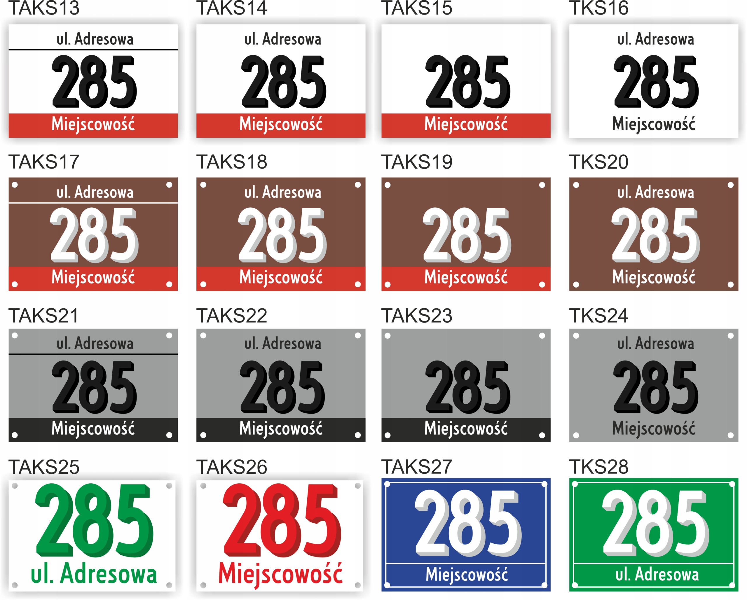 TABLICZKA ADRESOWA DIBOND 3D 30x20+DYSTANSE MONTAŻ Rodzaj tablicy drukowane