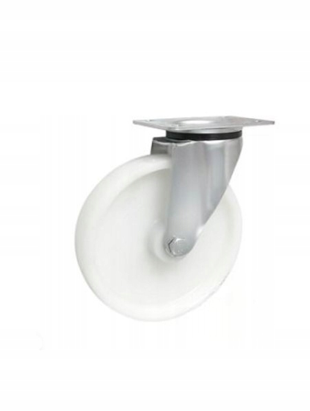 Kolečko 200 mm polyamidové, nerezové, otočná konstrukce, nosnost 350 kg