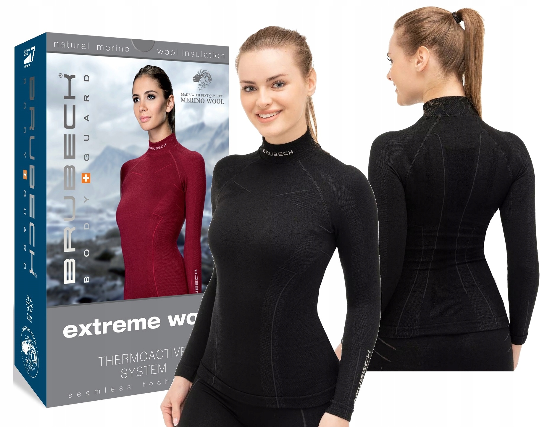 Wool Damska Ciepła Bluza Do Sportów Zimowych -s