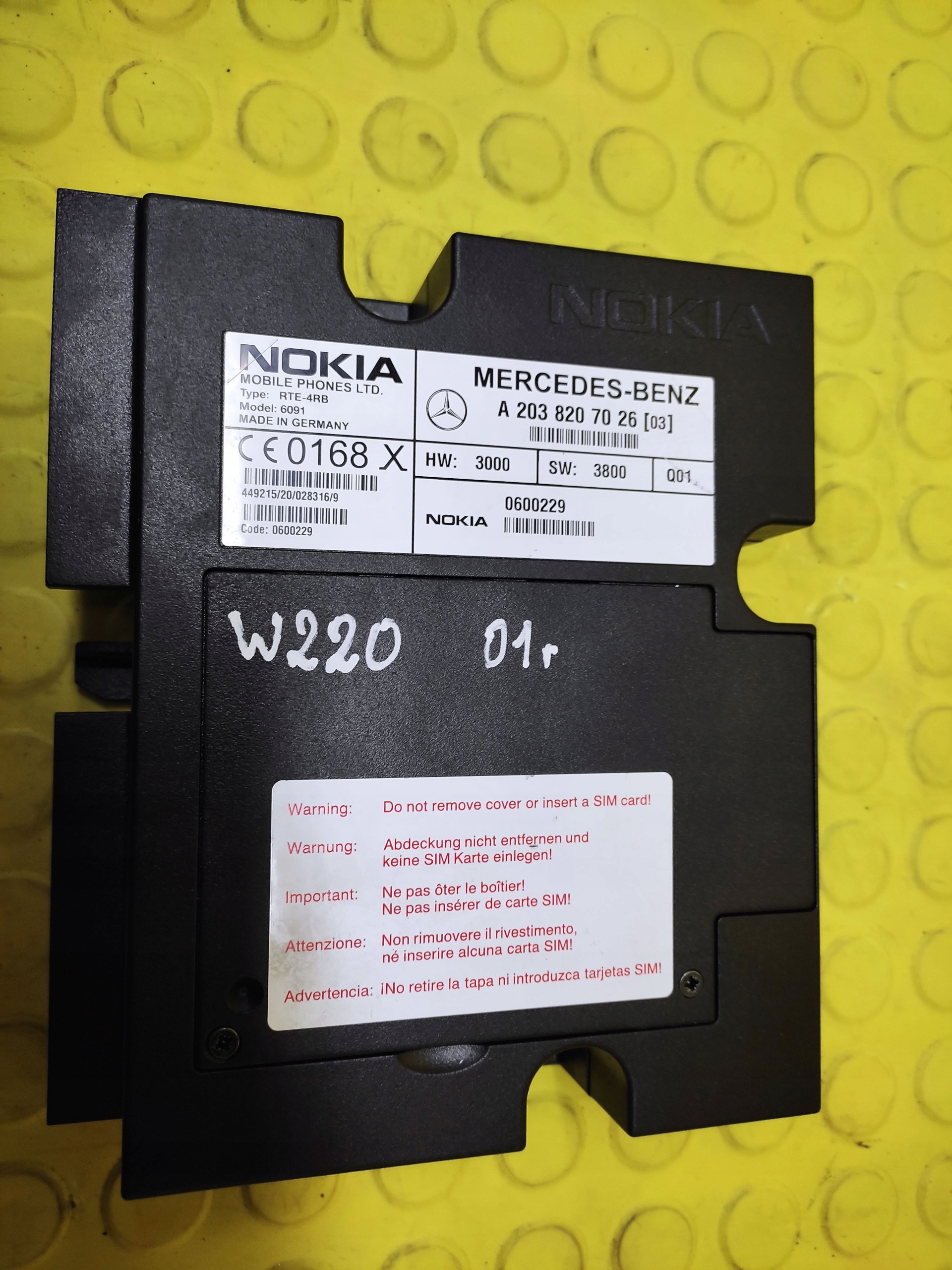 MERCEDES W220 control unit TELEFONU A2038207026