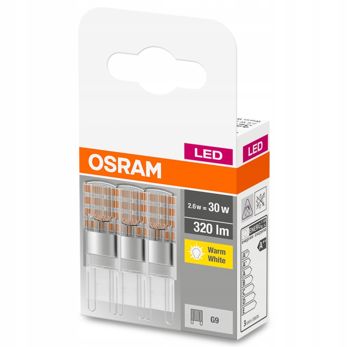

3x Żarówka Led G9 Kapsułka 2,6W 30W 2700K Osram
