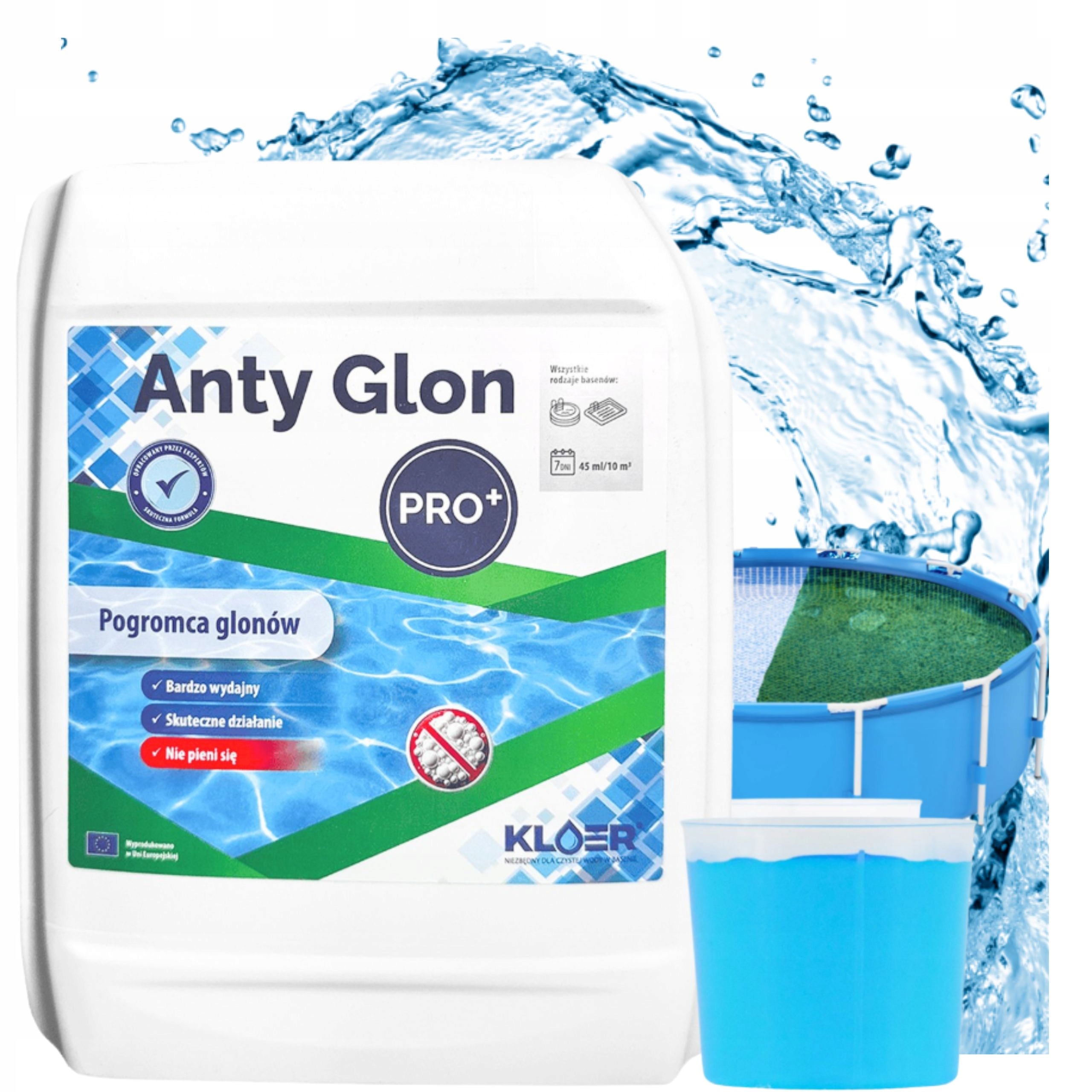 AntyGlon Pro+ 5L Preparat na Glony w Basenie Jacuzzi Niepieniący się Kloer