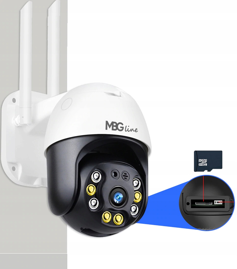 Obrotowa zewnętrzna kamera IP H265 P2P 5MP UHD LED Waga produktu 750 g