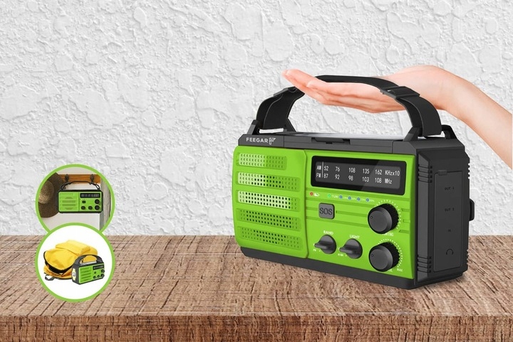 Feegar OZE Radio Solar Powerbank 8000mAh Latarka Radio AM FM