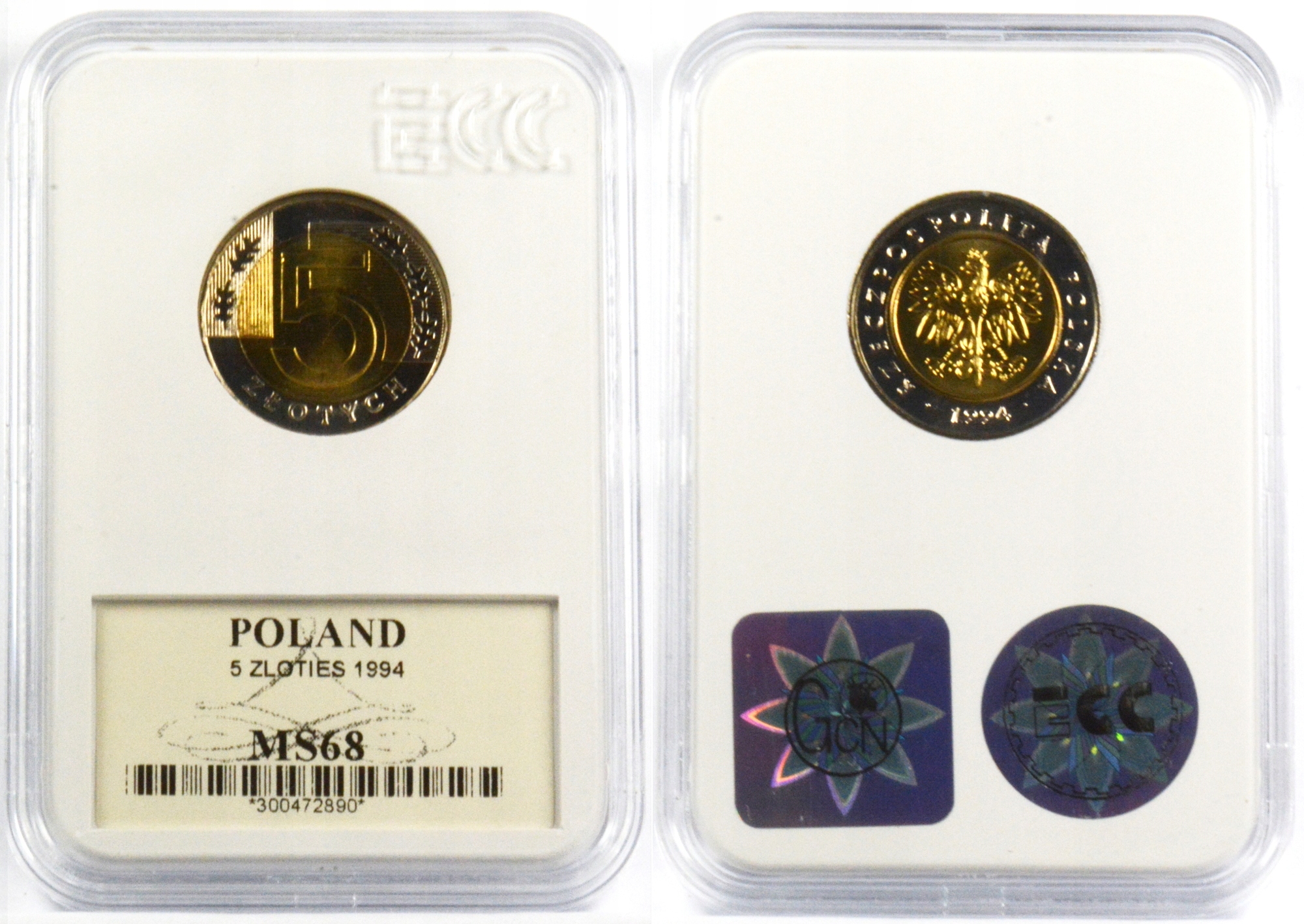 5 ZŁOTYCH 1994 MS68 9.04