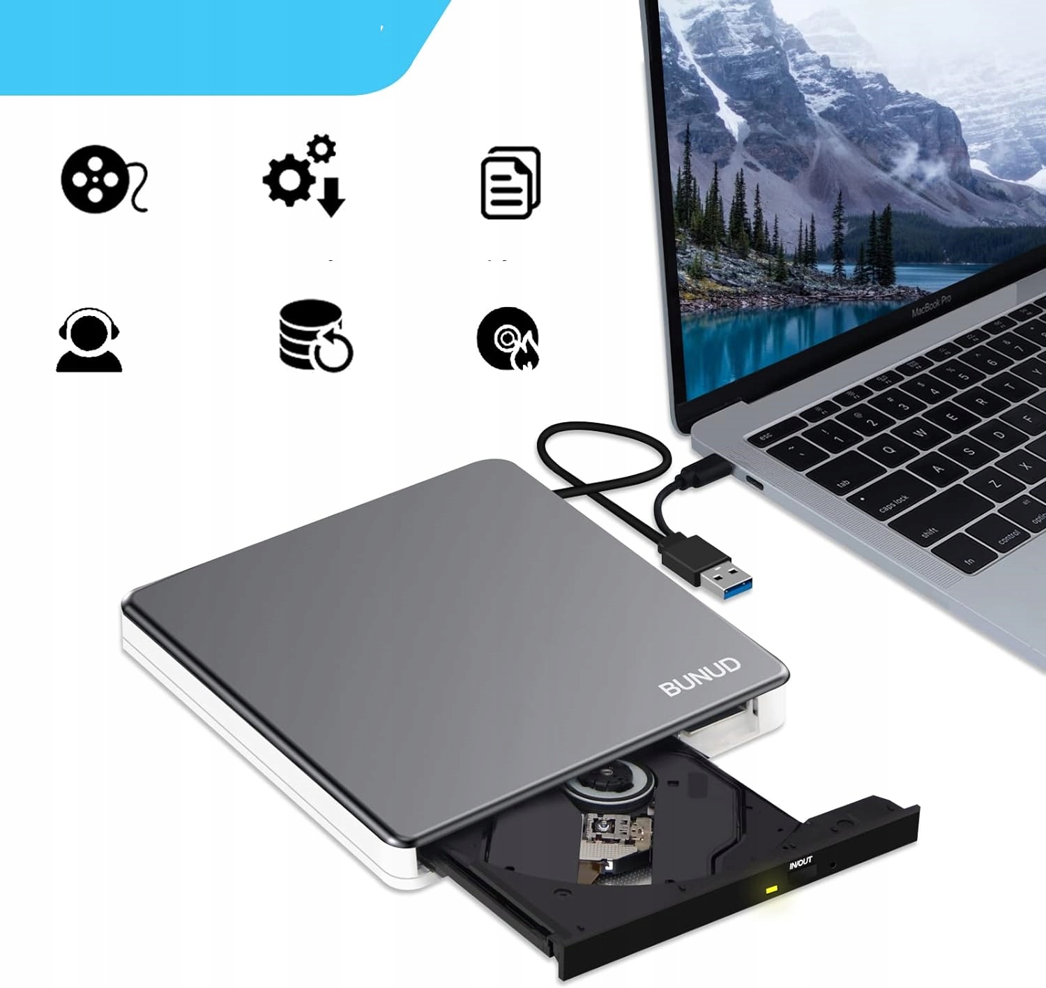 Zewnętrzny napęd CD DVD przenośna nagrywarka CD/DVD Odtwarzacz Model 30