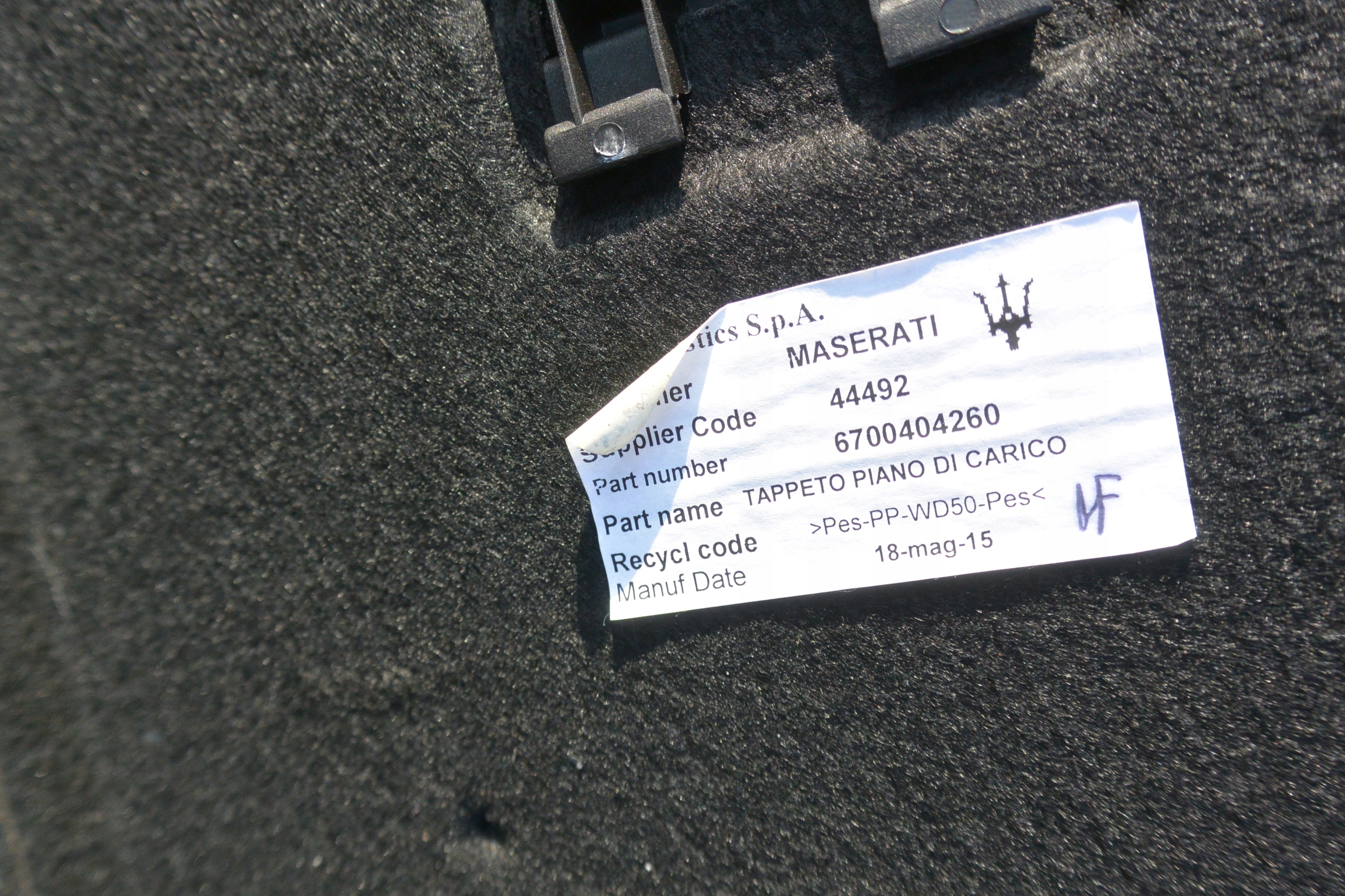 floor mats boot MASERATI GHIBLI III