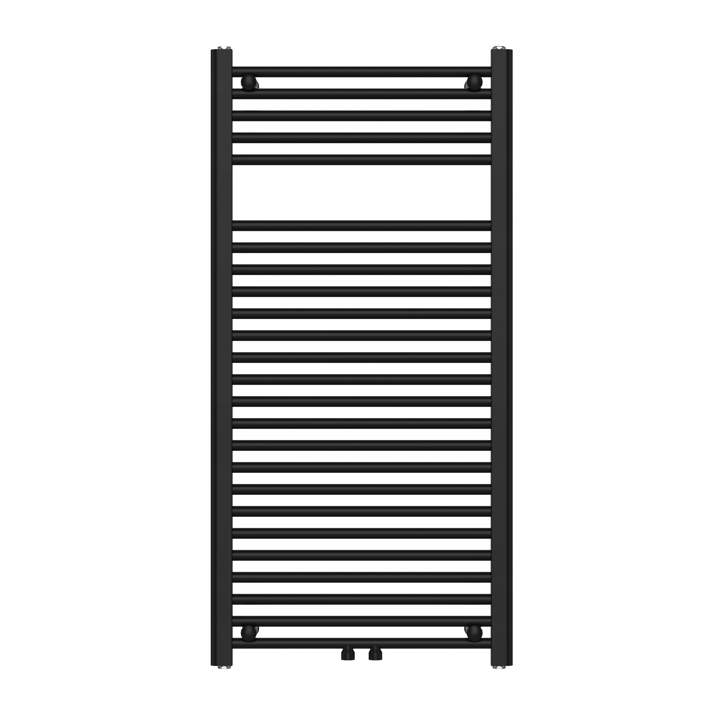 Koupelnový radiátor Vysoký 1120x550 mm Výkon 495 W Jednoduchý, Žebříkový, Černý